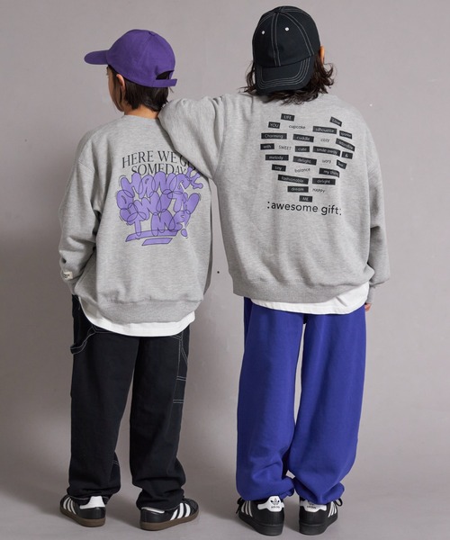 PAIRMANON STREET（ペアマノンストリート）の「裏毛 バックプリント ロゴ  スウェット トレーナー【PAIRMANON STREET】（スウェット・キッズ・グレー/ブルー/ブラック/グレー系その他/レッド・100/110/120/130/140/150/160/90）」の19枚目の写真