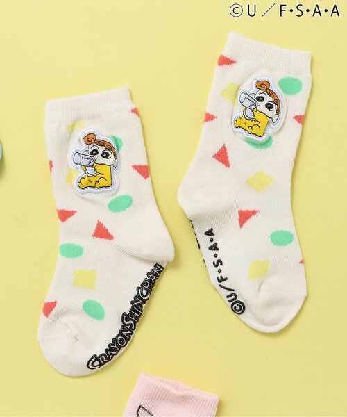 apres les cours(アプレレクール)の「WEB限定クレヨンしんちゃんソックス(ソックス/靴下・キッズ・ピンク/アイボリー/サックスブルー/オフホワイト・12/15 /18/21)」の3枚目の写真