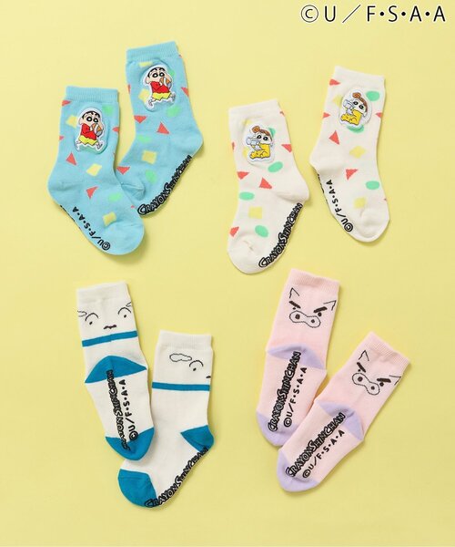 apres les cours(アプレレクール)の「WEB限定クレヨンしんちゃんソックス(ソックス/靴下・キッズ・ピンク/アイボリー/サックスブルー/オフホワイト・12/15 /18/21)」の7枚目の写真