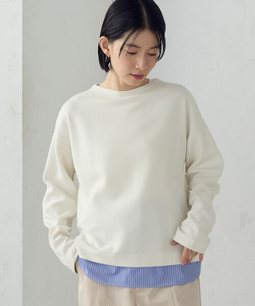 COMME CA ISM(コムサイズム)の「【セットアイテム】ボトルネックカットソー+タンクトップ(Tシャツ/カットソー・レディース・ネイビー/サックスブルー/アイボリー/グレー・LARGE/MEDIUM)」の11枚目の写真