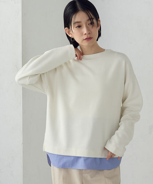 COMME CA ISM(コムサイズム)の「【セットアイテム】ボトルネックカットソー+タンクトップ(Tシャツ/カットソー・レディース・ネイビー/サックスブルー/アイボリー/グレー・LARGE/MEDIUM)」の12枚目の写真