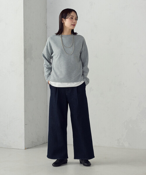 COMME CA ISM(コムサイズム)の「【セットアイテム】ボトルネックカットソー+タンクトップ(Tシャツ/カットソー・レディース・ネイビー/サックスブルー/アイボリー/グレー・LARGE/MEDIUM)」の13枚目の写真