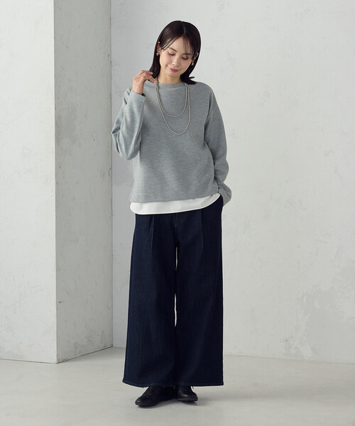 COMME CA ISM(コムサイズム)の「【セットアイテム】ボトルネックカットソー+タンクトップ(Tシャツ/カットソー・レディース・ネイビー/サックスブルー/アイボリー/グレー・LARGE/MEDIUM)」の14枚目の写真
