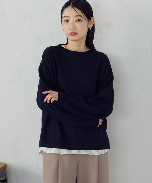 COMME CA ISM(コムサイズム)の「【セットアイテム】ボトルネックカットソー+タンクトップ(Tシャツ/カットソー・レディース・ネイビー/サックスブルー/アイボリー/グレー・LARGE/MEDIUM)」の20枚目の写真