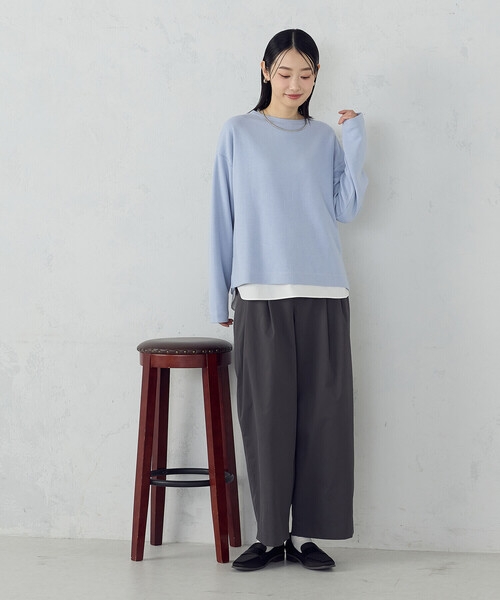 COMME CA ISM(コムサイズム)の「【セットアイテム】ボトルネックカットソー+タンクトップ(Tシャツ/カットソー・レディース・ネイビー/サックスブルー/アイボリー/グレー・LARGE/MEDIUM)」の22枚目の写真
