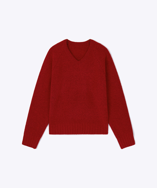 320SHOWROOM(320ショールーム)の「Raglan V-Neck Loose Fit Knit Pullover Red(ニット/セーター・レディース・レッド・FREE)」の3枚目の写真