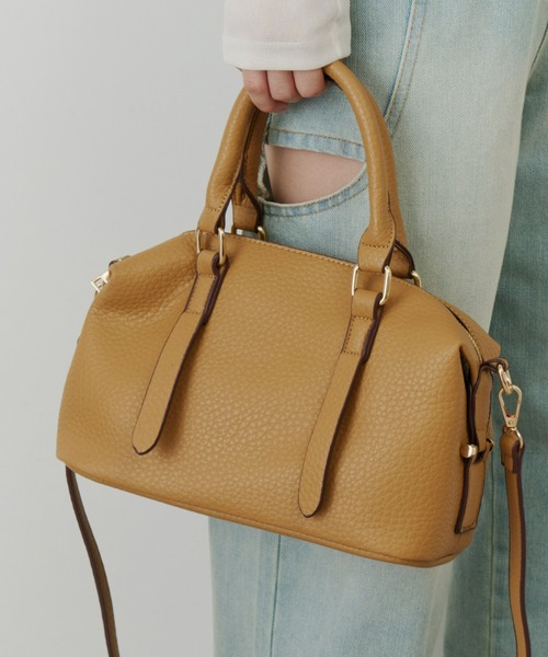 Olu.（オルドット）の「ミニマルボストンバッグ（ボストンバッグ・レディース・キャメル/アイボリー/ブラック・FREE）」の3枚目の写真
