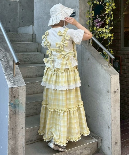 Candy Stripper(キャンディストリッパー)の「AFTERNOON TIERED FRILL スカート(スカート・レディース・ライトイエロー/ブラック/ライトブルー・FREE)」の11枚目の写真