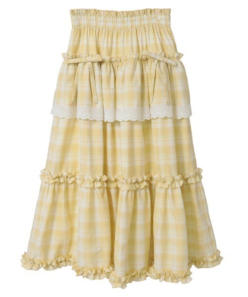 Candy Stripper(キャンディストリッパー)の「AFTERNOON TIERED FRILL スカート(スカート・レディース・ライトイエロー/ブラック/ライトブルー・FREE)」の21枚目の写真