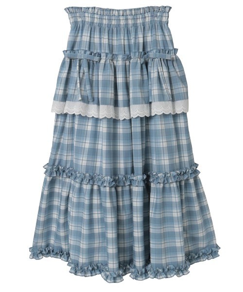 Candy Stripper(キャンディストリッパー)の「AFTERNOON TIERED FRILL スカート(スカート・レディース・ライトイエロー/ブラック/ライトブルー・FREE)」の22枚目の写真