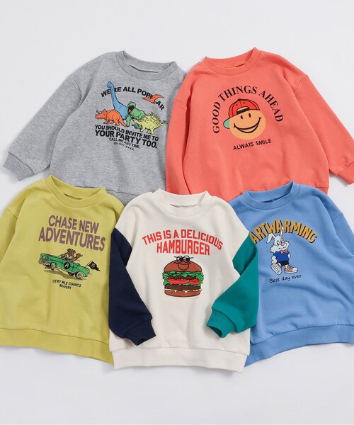 BREEZE(ブリーズ)の「グラフィックバリエーショントレーナー(スウェット・キッズ・オレンジ/グレー/サックスブルー/レインボー/イエロー・120/110/130/100/90/140/80)」の14枚目の写真