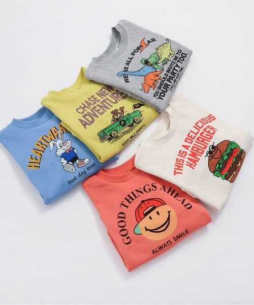 BREEZE(ブリーズ)の「グラフィックバリエーショントレーナー(スウェット・キッズ・オレンジ/グレー/サックスブルー/レインボー/イエロー・120/110/130/100/90/140/80)」の15枚目の写真