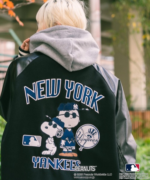PEANUTS(ピーナッツ)の「【PEANUTS×MLB】オリジナルデザイン スタジャン バーシティージャケット アワードジャケット ドジャース ヤンキース パドレス(スタジャン・メンズ・その他1/その他/その他2・X-LARGE/MEDIUM/LARGE)」の2枚目の写真