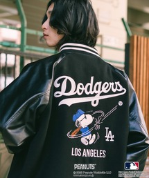 PEANUTS（ピーナッツ）の「【PEANUTS×MLB】オリジナルデザイン スタジャン バーシティージャケット アワードジャケット ドジャース ヤンキース パドレス（スタジャン）」