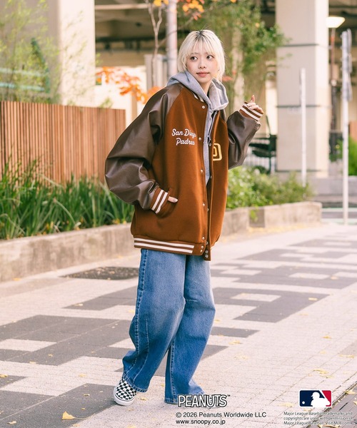 PEANUTS(ピーナッツ)の「【PEANUTS×MLB】オリジナルデザイン スタジャン バーシティージャケット アワードジャケット ドジャース ヤンキース パドレス(スタジャン・メンズ・その他1/その他/その他2・X-LARGE/MEDIUM/LARGE)」の18枚目の写真