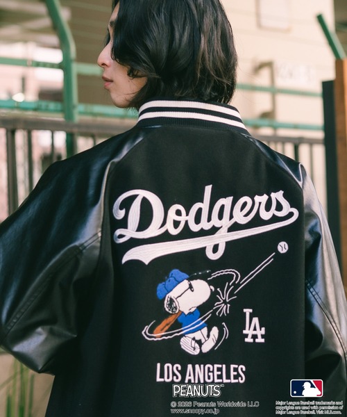 セール】【PEANUTS×MLB】オリジナルデザイン スタジャン バーシティー