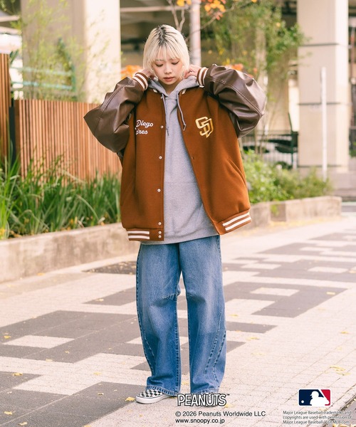 PEANUTS(ピーナッツ)の「【PEANUTS×MLB】オリジナルデザイン スタジャン バーシティージャケット アワードジャケット ドジャース ヤンキース パドレス(スタジャン・メンズ・その他1/その他/その他2・X-LARGE/MEDIUM/LARGE)」の15枚目の写真