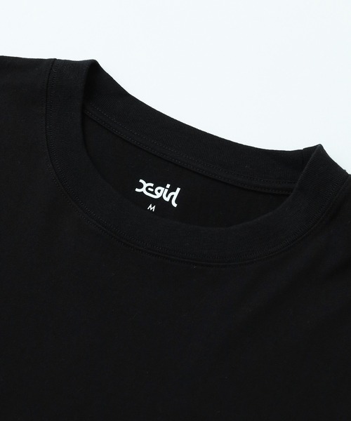 X-girl（エックスガール）の「CURSIVE SCRIPT LOGO AND FACE S/S TEE（Tシャツ/カットソー・レディース・ブルー/ブラック/ホワイト・S/M/L）」の7枚目の写真