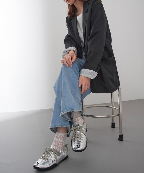 MAISON MAVERICK PRESENTS(メゾンマベリックプレゼンツ)の「【MAISON MAVERICK PRESENTS】Ballerina Track Sneakers バレリーナトラックスニーカー(スニーカー・レディース・ブラック/シルバー・24.5cm/24cm/23.5cm/23cm)」の7枚目の写真