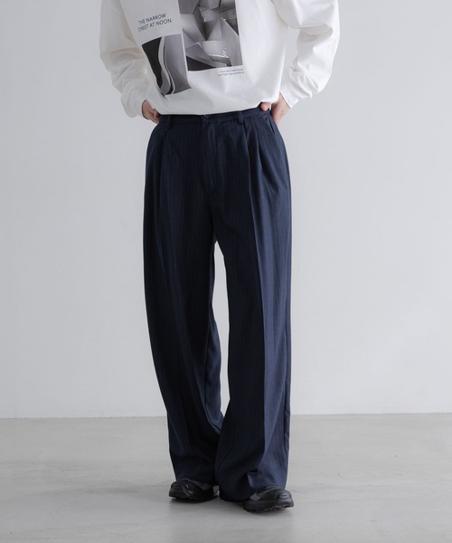 LOWRYS FARM（ローリーズファーム）の「【LFM(U)】ラナテックワイドスラックスパンツ　 635598（スラックス・メンズ・ブラック/チャコールグレー/ネイビー/ベージュ・LARGE/MEDIUM）」の4枚目の写真