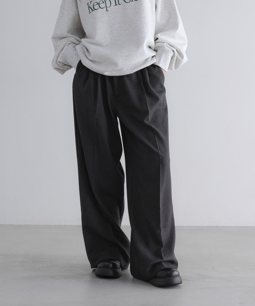 LOWRYS FARM（ローリーズファーム）の「【LFM(U)】ラナテックワイドスラックスパンツ　 635598（スラックス・メンズ・ブラック/チャコールグレー/ネイビー/ベージュ・LARGE/MEDIUM）」の2枚目の写真