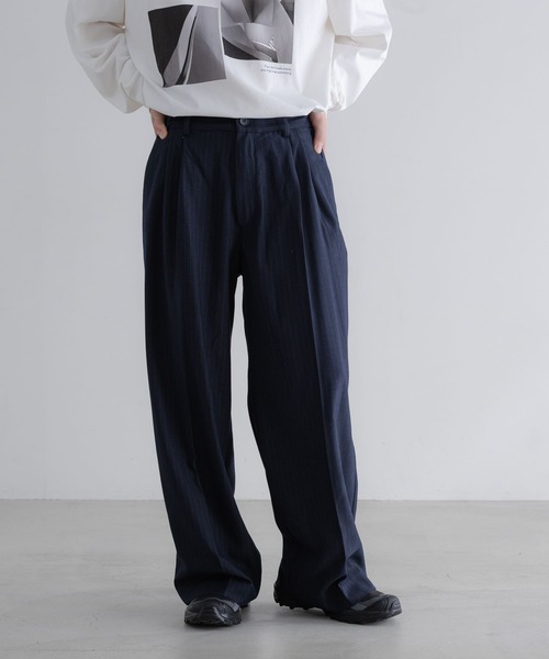 LOWRYS FARM（ローリーズファーム）の「【LFM(U)】ラナテックワイドスラックスパンツ　 635598（スラックス・メンズ・ブラック/チャコールグレー/ネイビー/ベージュ・LARGE/MEDIUM）」の11枚目の写真