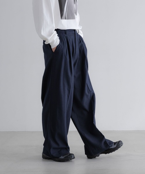 LOWRYS FARM（ローリーズファーム）の「【LFM(U)】ラナテックワイドスラックスパンツ　 635598（スラックス・メンズ・ブラック/チャコールグレー/ネイビー/ベージュ・LARGE/MEDIUM）」の12枚目の写真