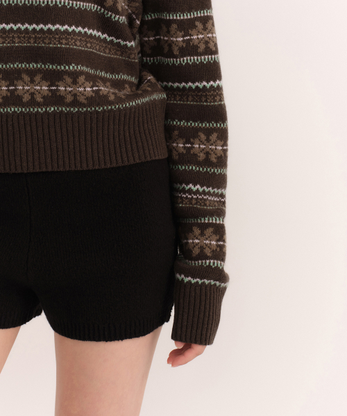MUSINSA STANDARD WOMAN（ムシンサスタンダードウーマン）の「ウィメンズノルディックフェアアイルクルーネックニット[ブラウン]（ニット/セーター・レディース・その他・X-SMALL/SMALL/MEDIUM/LARGE）」の5枚目の写真