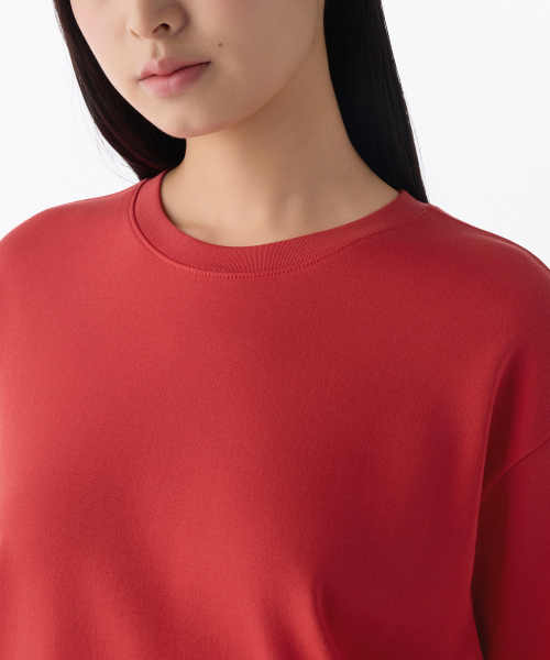 MUSINSA STANDARD WOMAN（ムシンサスタンダードウーマン）の「ウィメンズリラックスフィットクルーネックTシャツ[レッド]（Tシャツ/カットソー・レディース・その他・LARGE/X-LARGE/SMALL/MEDIUM/X-SMALL）」の4枚目の写真