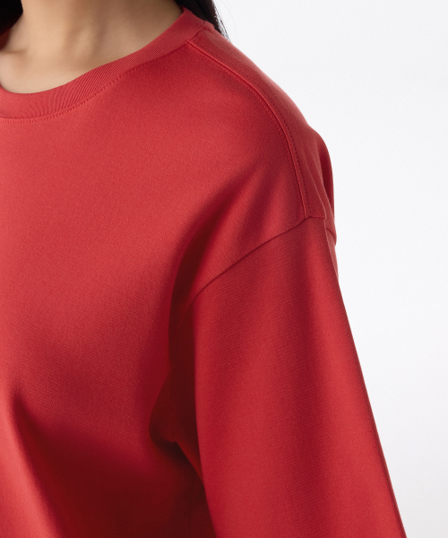 MUSINSA STANDARD WOMAN（ムシンサスタンダードウーマン）の「ウィメンズリラックスフィットクルーネックTシャツ[レッド]（Tシャツ/カットソー・レディース・その他・LARGE/X-LARGE/SMALL/MEDIUM/X-SMALL）」の5枚目の写真