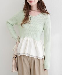 natural couture | 異素材ペプラムニット(ニット/セーター)