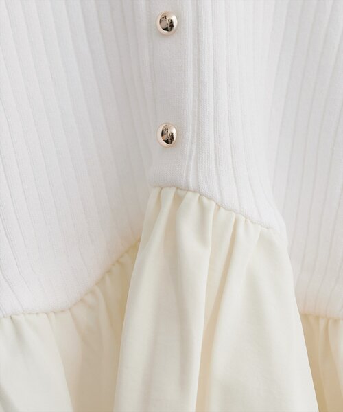 natural couture（ナチュラルクチュール）の「異素材ペプラムニット（ニット/セーター・レディース・ブラック/ネイビー/ミント/ベージュ/オフホワイト・FREE）」の12枚目の写真