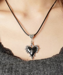 SPINNS | 紐ネックレス/ブラッククロスハート(ネックレス)