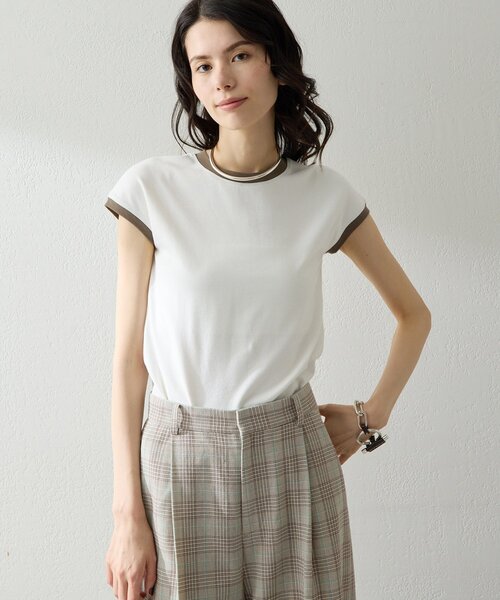 THE PAUSE（ザ ポーズ）の「【THE PAUSE】フレンチリンガーTEE（Tシャツ/カットソー・レディース・ベージュ/グレー/オフホワイト・FREE）」の2枚目の写真