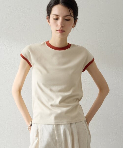THE PAUSE(ザ ポーズ)の「【THE PAUSE】フレンチリンガーTEE(Tシャツ/カットソー・レディース・ベージュ/グレー/オフホワイト・FREE)」の3枚目の写真