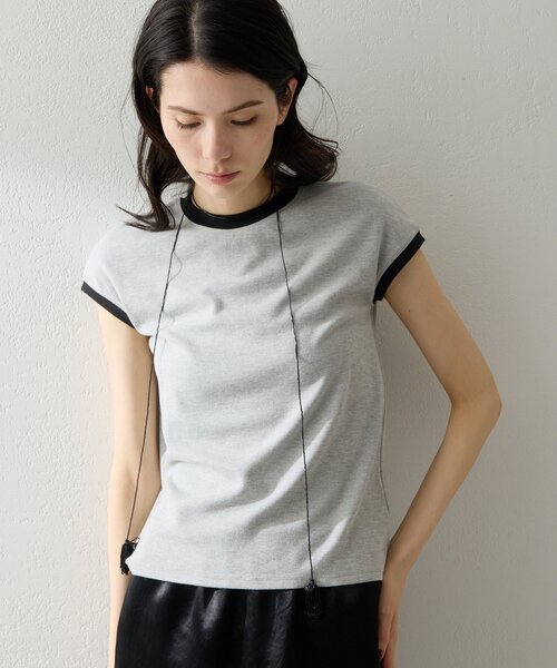 THE PAUSE(ザ ポーズ)の「【THE PAUSE】フレンチリンガーTEE(Tシャツ/カットソー・レディース・ベージュ/グレー/オフホワイト・FREE)」の1枚目の写真