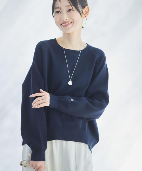 Dessin（デッサン）の「【洗える】スウェットライクニット（ニット/セーター・レディース・サックスブルー/ライトグレー/ネイビー・03/02/01）」の2枚目の写真