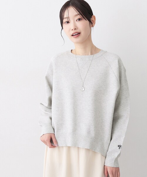 Dessin（デッサン）の「【洗える】スウェットライクニット（ニット/セーター・レディース・サックスブルー/ライトグレー/ネイビー・03/02/01）」の4枚目の写真