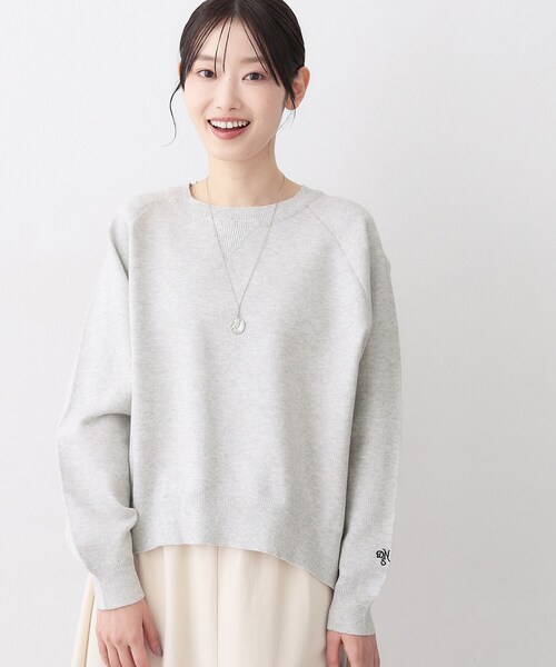 Dessin（デッサン）の「【洗える】スウェットライクニット（ニット/セーター・レディース・サックスブルー/ライトグレー/ネイビー・03/02/01）」の5枚目の写真