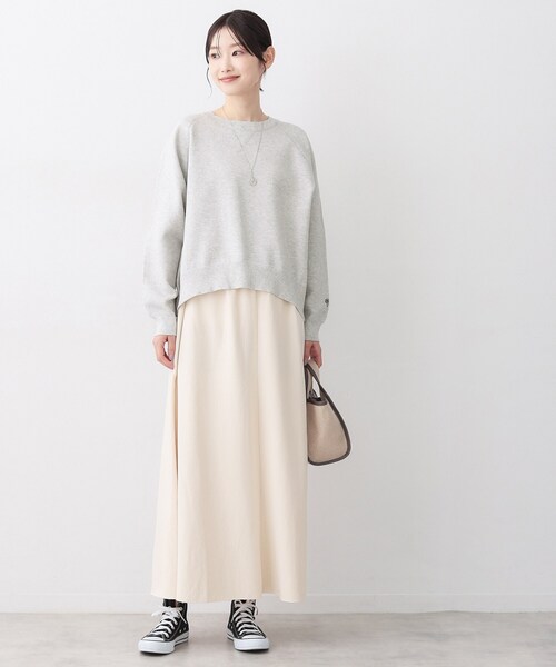 Dessin（デッサン）の「【洗える】スウェットライクニット（ニット/セーター・レディース・サックスブルー/ライトグレー/ネイビー・03/02/01）」の6枚目の写真