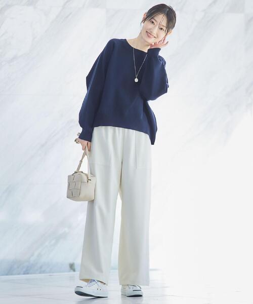 Dessin（デッサン）の「【洗える】スウェットライクニット（ニット/セーター・レディース・サックスブルー/ライトグレー/ネイビー・03/02/01）」の10枚目の写真