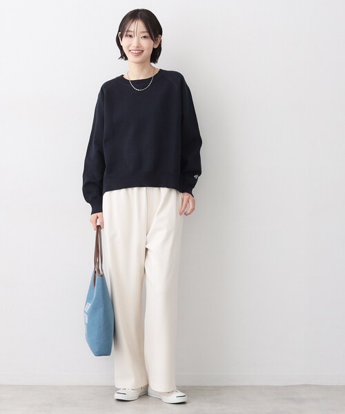 Dessin（デッサン）の「【洗える】スウェットライクニット（ニット/セーター・レディース・サックスブルー/ライトグレー/ネイビー・03/02/01）」の14枚目の写真