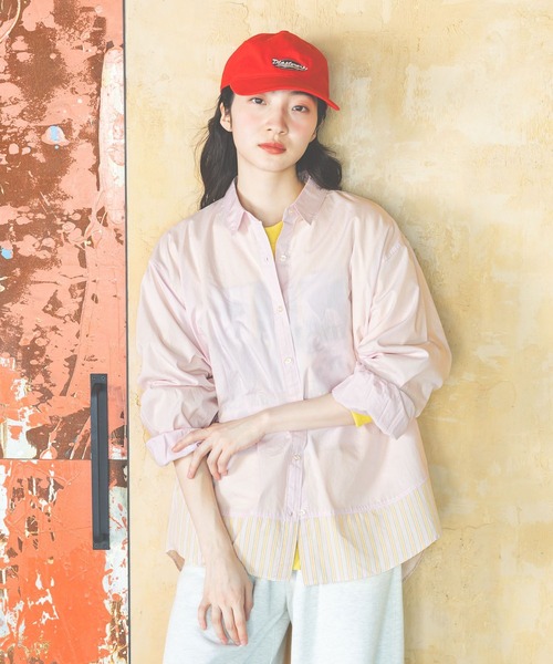 niko and...(ニコアンド)の「クレイジーストライプシャツ(シャツ/ブラウス・レディース・ホワイト/グリーン/ピンク/ブルー/ベージュ・MEDIUM/LARGE)」の5枚目の写真