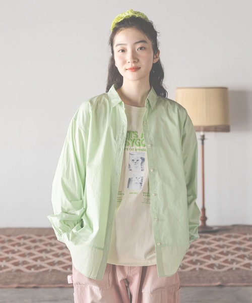 niko and...(ニコアンド)の「クレイジーストライプシャツ(シャツ/ブラウス・レディース・ホワイト/グリーン/ピンク/ブルー/ベージュ・MEDIUM/LARGE)」の19枚目の写真