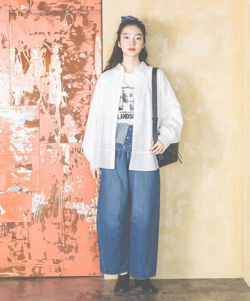 niko and...(ニコアンド)の「クレイジーストライプシャツ(シャツ/ブラウス・レディース・ホワイト/グリーン/ピンク/ブルー/ベージュ・MEDIUM/LARGE)」の6枚目の写真