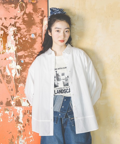 niko and...(ニコアンド)の「クレイジーストライプシャツ(シャツ/ブラウス・レディース・ホワイト/グリーン/ピンク/ブルー/ベージュ・MEDIUM/LARGE)」の9枚目の写真