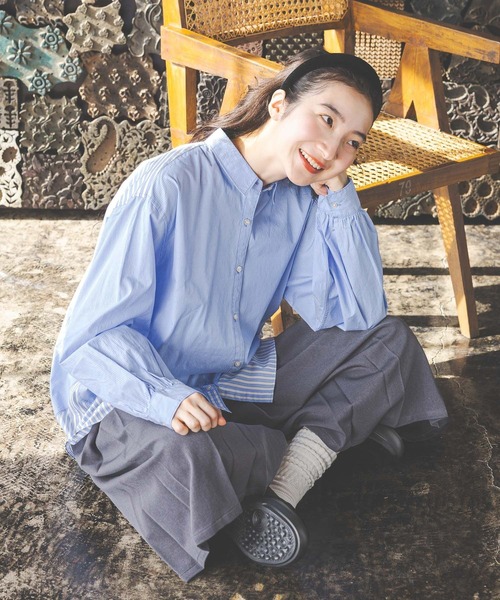 niko and...(ニコアンド)の「クレイジーストライプシャツ(シャツ/ブラウス・レディース・ホワイト/グリーン/ピンク/ブルー/ベージュ・MEDIUM/LARGE)」の20枚目の写真