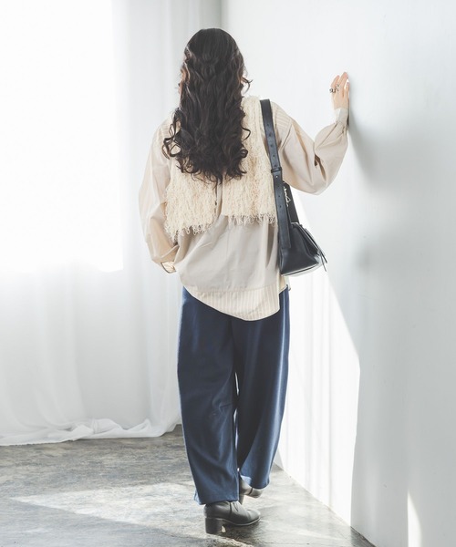 niko and...(ニコアンド)の「クレイジーストライプシャツ(シャツ/ブラウス・レディース・ホワイト/グリーン/ピンク/ブルー/ベージュ・MEDIUM/LARGE)」の16枚目の写真