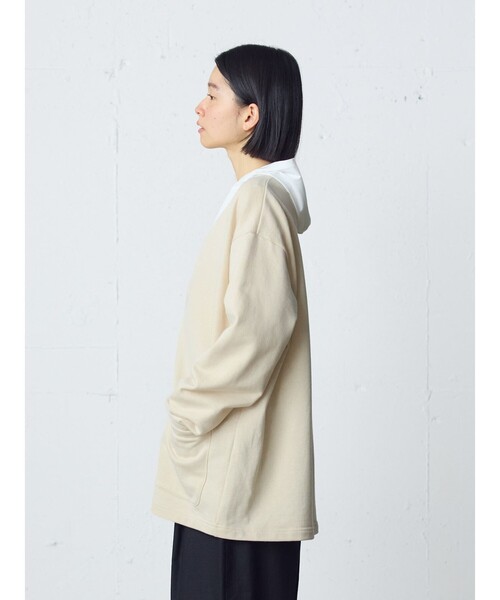 MidiUmi（ミディウミ）の「MidiUmi HOMEスウェットワイドカーディガン（カーディガン/ボレロ・レディース・アイボリー/ネイビー・FREE）」の7枚目の写真