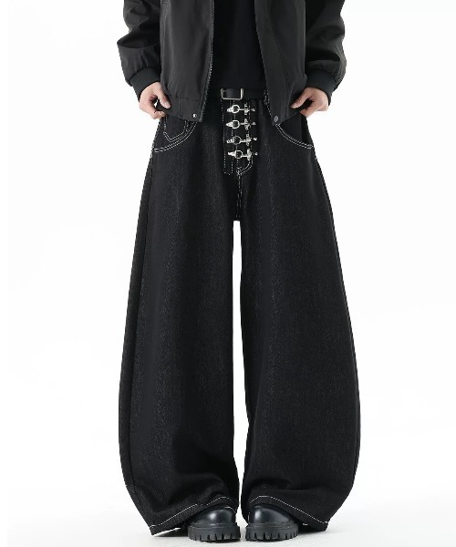A'GEM/9 × .kom 『A'gem/エージェム』Fireman Hook Balloon Wide Denim